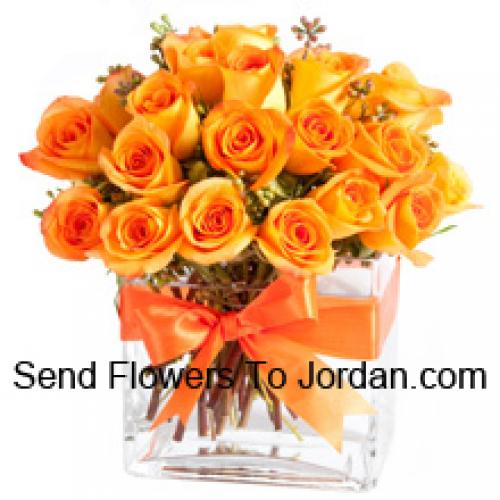 24 douces roses oranges